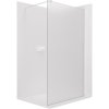 CERANO - Sprchová zástěna Walk-in Onyx Round L/P - 8 mm - kulatá vzpěra - bílá matná, mléčné sklo - 40x200 cm