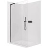 CERANO - Sprchová zástěna Walk-in Onyx L-levá vzpěra - 10 mm - černá matná, transparentní sklo - 160x200 cm