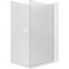 CERANO - Sprchová zástěna Walk-in Onyx Cube L/P - 8 mm - hranatá vzpěra - bílá matná, mléčné sklo - 40x200 cm