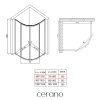 CERANO - Sprchový kout Orso L/P - 5 mm - čtvrtkruh - R550 - černá, transparentní sklo - 80x80x195 cm - posuvný