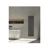 CERANO - Koupelnový radiátorový set Francesco - ústřední vytápění - boční připojení - 872W - černá matná - 1500x390 mm