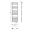 CERANO - Koupelnový radiátorový set Franko - kombinované výtápění, wifi tyč - středové připojení 50 mm - 514W - černá matná - 1600x500 mm