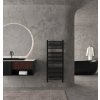 CERANO - Koupelnový radiátorový set Lincoln - kombinované výtápění, wifi tyč - středové připojení 50 mm - 366W - černá matná - 1200x500 mm