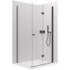 CERANO - Sprchový kout Volpe L/P - 6 mm - černá matná, transparentní sklo - 110x80x190 cm - zalamovací