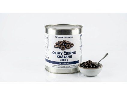 olivy cierne krajane plechovka 3000g