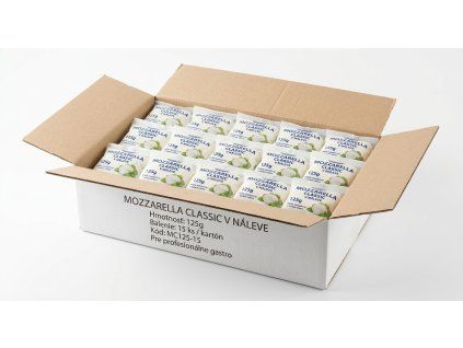 mozzarella classic v naleve 125g 15 ks karton