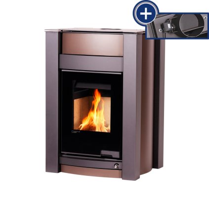 Krbová kamna AQUAFLAM VARIO ® KALMAR 11/5kW hnědá - sametová, elektronická regulace
