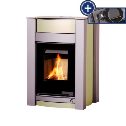 Krbová kamna AQUAFLAM VARIO ® KALMAR 11/5kW olivová, elektronická regulace