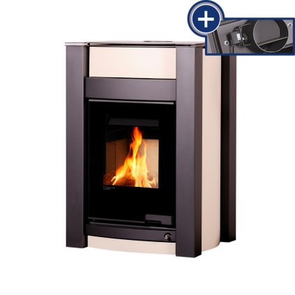 Krbová kamna AQUAFLAM VARIO ® KALMAR 11/5kW krémová, elektronická regulace