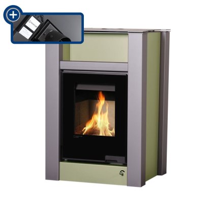 Krbová kamna AQUAFLAM VARIO ® LEND 11/7kW olivová, elektronická regulace