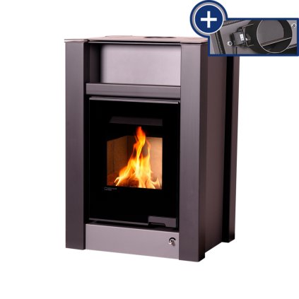Krbová kamna AQUAFLAM VARIO ® LEND 11/7kW šedá, elektronická regulace