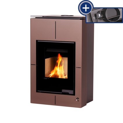 Krbová kamna AQUAFLAM VARIO ® SAPORO 11/5kW hnědá - sametová, elektronická regulace