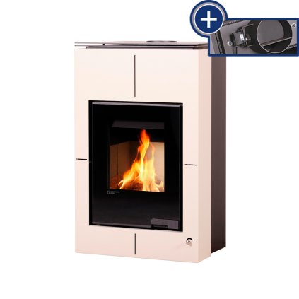 Krbová kamna AQUAFLAM VARIO ® SAPORO 11/5kW krémová, elektronická regulace