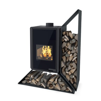 Krbová kamna FLAMINGO DELUXE ® KAMPA pravá, černá