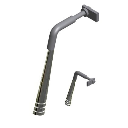 NDV-000049 - FL09K01 - Klička pro kamna Flamingo (Vega, Meland, Stavanger, Espo I,III) černá; včetně chromové rukojeti