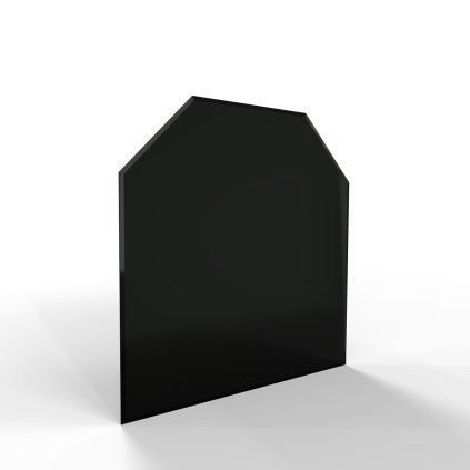 Sklo pod kamna - FLAMINGO Šestihran 1000x1000 mm, černé, fazeta / 6 mm