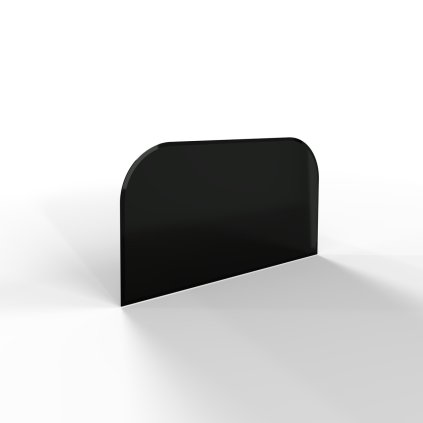 Sklo pod kamna - FLAMINGO Oblouk 1000x550 mm, černé, fazeta / 2xR200 / 6 mm