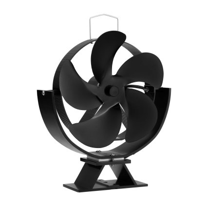 Ventilátor na kamna FLAMINGO pětilopatkový naklápěcí, černý