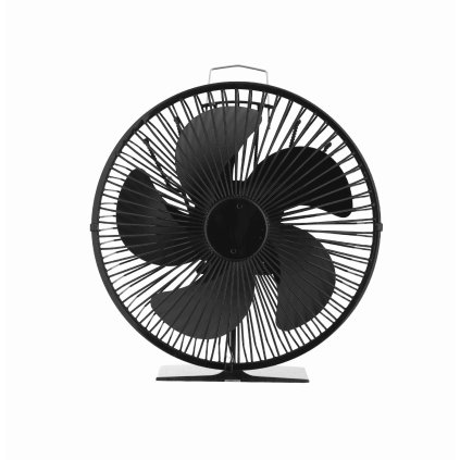Ventilátor na kamna FLAMINGO pětilopatkový s krytem, černý