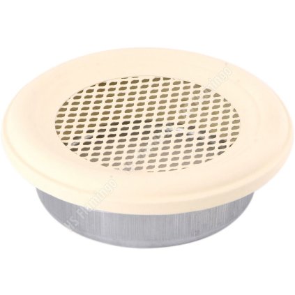 Krbová mřížka KULATÁ 125 mm slonová kost