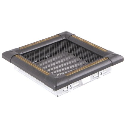 Krbová mřížka 16x16 cm, PREMIUM EXCLUSIVE grafit / mosazná patina