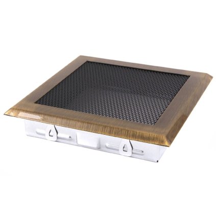 Krbová mřížka 16x16 cm, PREMIUM mosazná patina