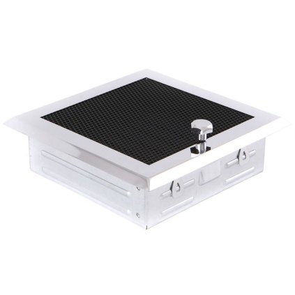 Krbová mřížka 16x16 cm, PREMIUM chrom s žaluzií