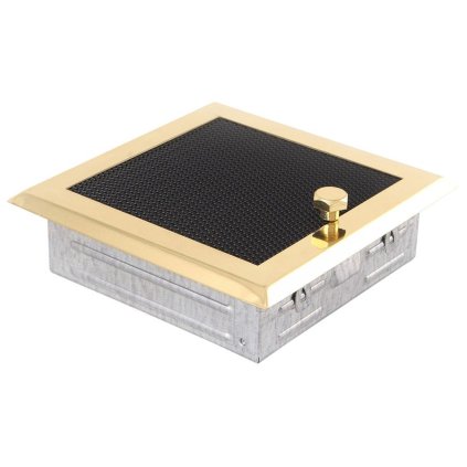 Krbová mřížka 16x16 cm, PREMIUM mosaz s žaluzií