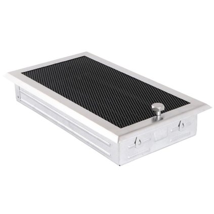 Krbová mřížka 16x32 cm, PREMIUM broušený chrom s žaluzií
