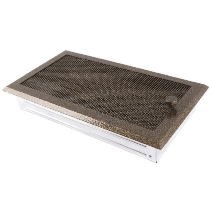 Krbová mřížka 16x32 cm, PREMIUM staré zlato s žaluzií