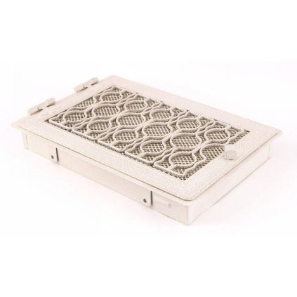 Krbová mřížka PREMIUM STYL 21x32 cm, bílá - antik s žaluzií