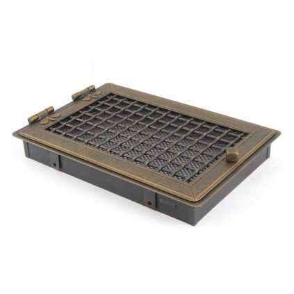Krbová mřížka PREMIUM STYL 21x32 cm, zlatá patina