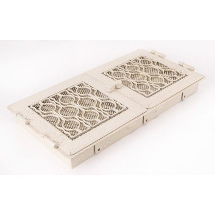 Krbová mřížka PREMIUM STYL 21x43 cm, bílá - antik