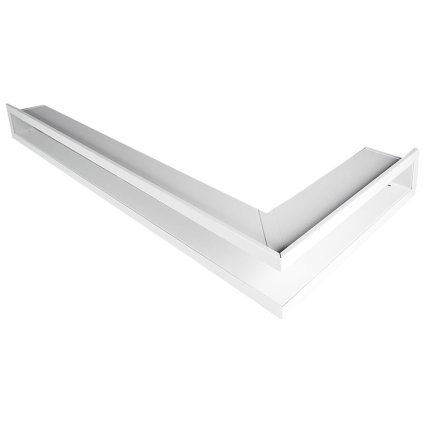 Krbová mřížka OTEVŘENÁ rohová pravá 60x40x6 cm, bílá