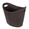 Koš na dřevo plstěný oválný, šedý