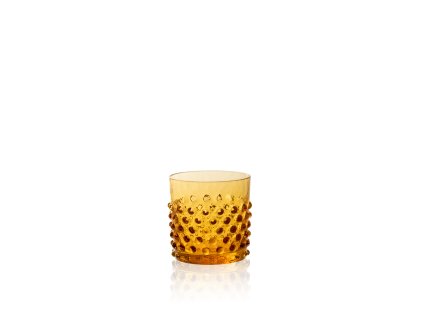 KLIMCHI Hobnail Whikey Glass Amber