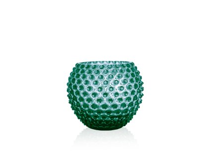 KLIMCHI Iridescent Aquamarine Hobnail Round Vase