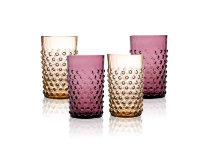 KLIMCHI Hobnail Galaxy Tumblers set Of 4pcs Bronze Violet