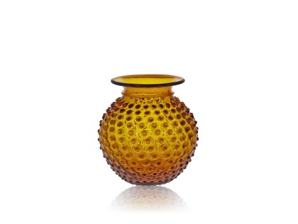 3364 1 amber hobnail collar vase