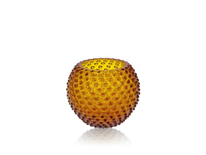 3409 amber hobnail round vase