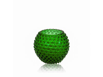 5433 dark green hobnail round vase