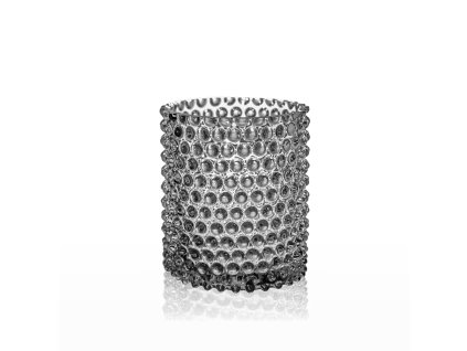 6069 grey smoke hobnail candle holder large