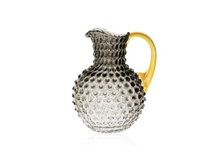 6552 underlay black smoke hobnail large jug 2l with shiny gold handle