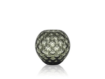 6627 grey smoke kugel round vase