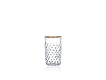 9263 clear hobnail tumbler with golden rim set of 6