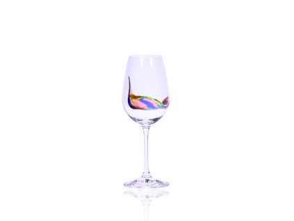 9669 hand painted verona white wine 350 ml stripe flamingo set of 2