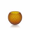 3409 amber hobnail round vase
