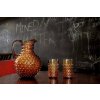 3568 2 amber hobnail large jug 2l