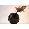 5352 2 black hobnail round vase