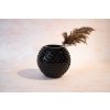 5352 3 black hobnail round vase
